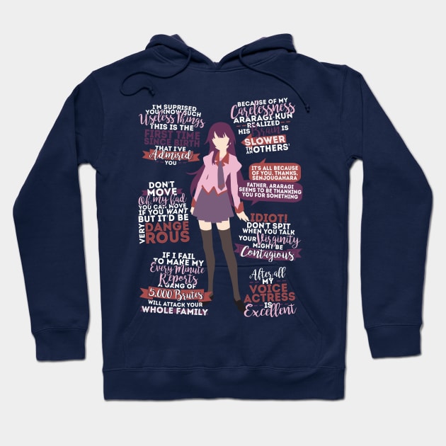 Senjougahara Hitagi Quotes Hoodie by ZeroKara